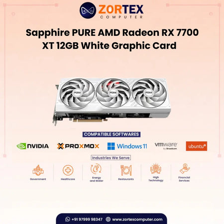 Sapphire PURE AMD Radeon RX 7700 XT 12GB White Graphic Card 11335-03-20G