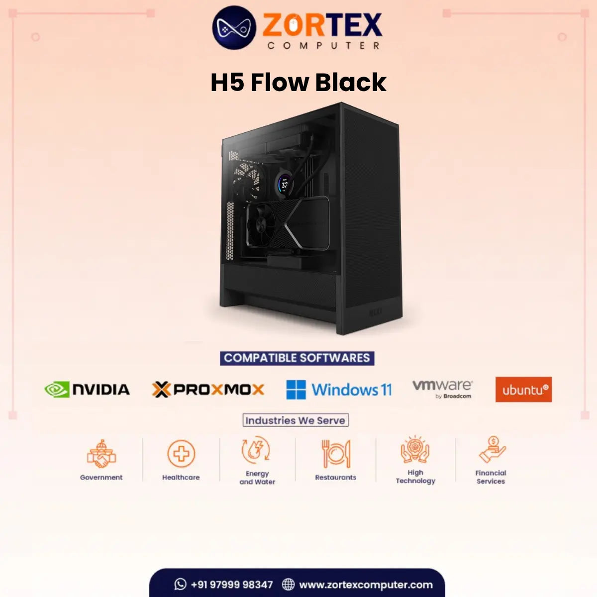 NZXT H5 Flow Black PC Case