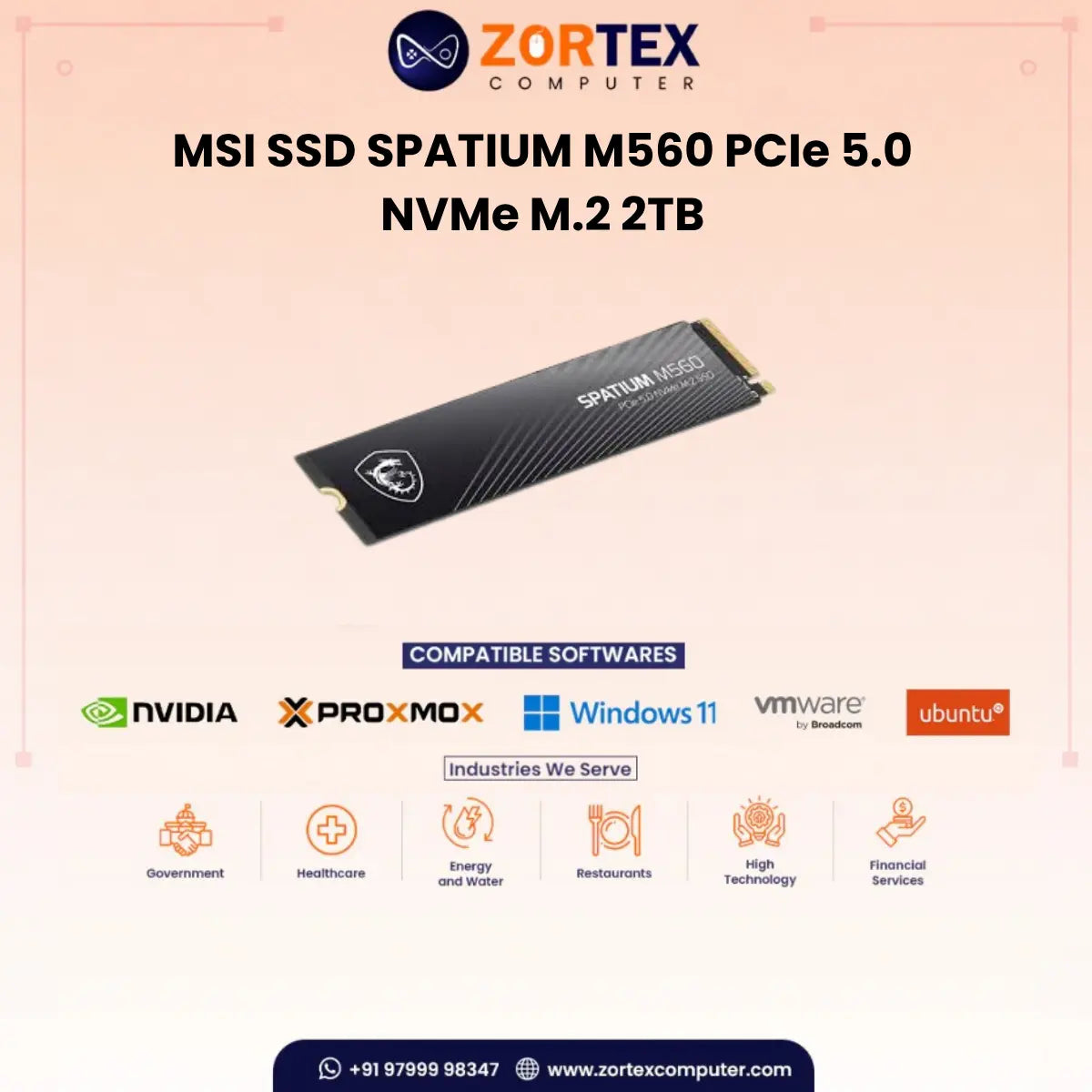MSI SPATIUM M560 2TB PCIe 5.0 NVMe M.2 SSD