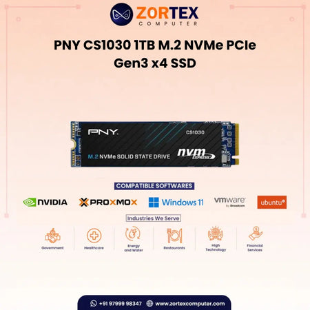 PNY CS1030 1TB M.2 NVMe PCIe Gen3 x4 SSD