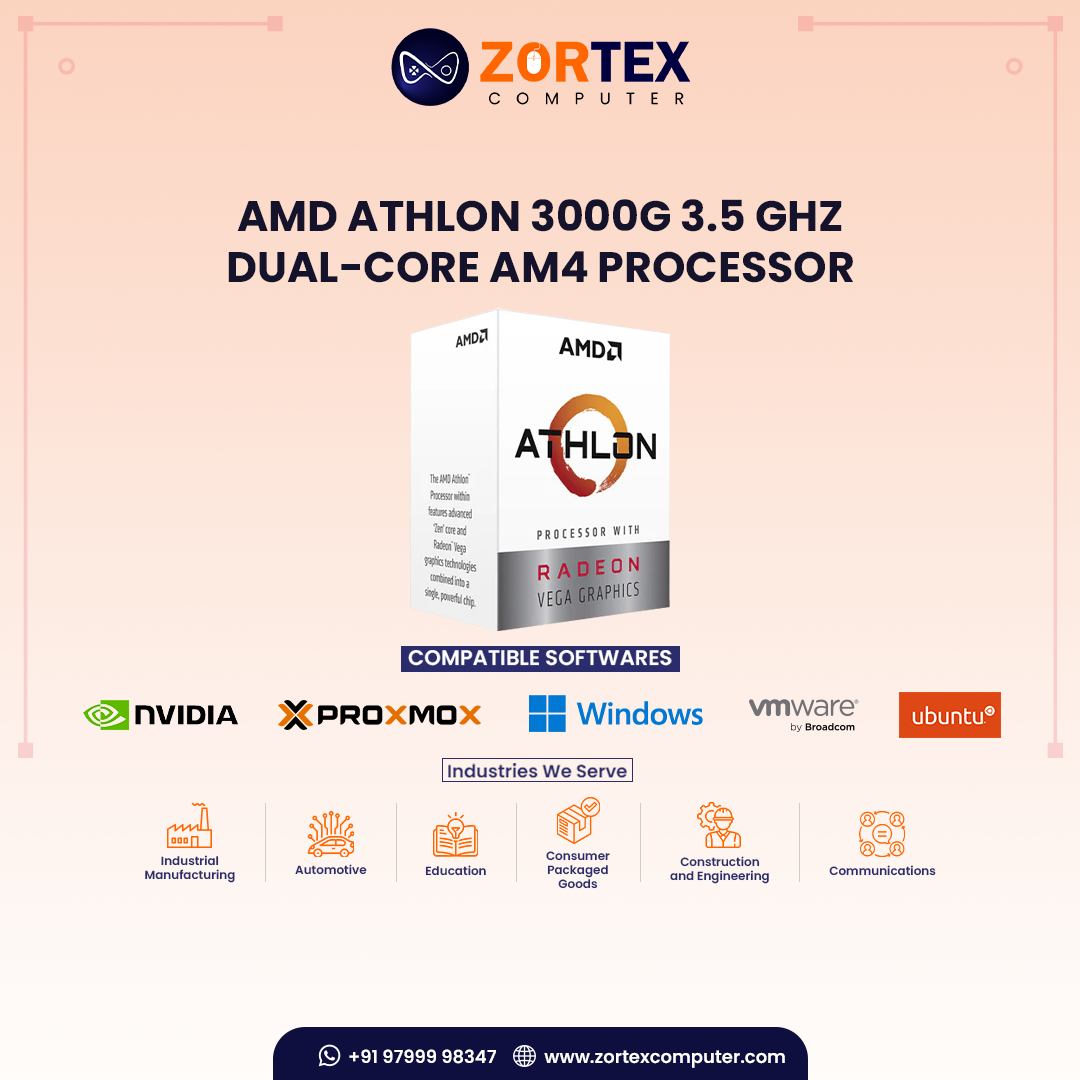 AMD Athlon 3000G 3.5 GHz Dual-Core AM4 Processor