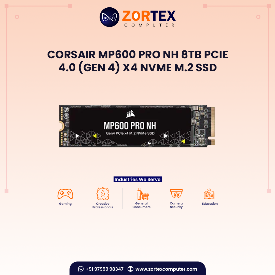 Corsair MP600 PRO NH 8TB PCIe 4.0 (Gen 4) x4 NVMe M.2 SSD