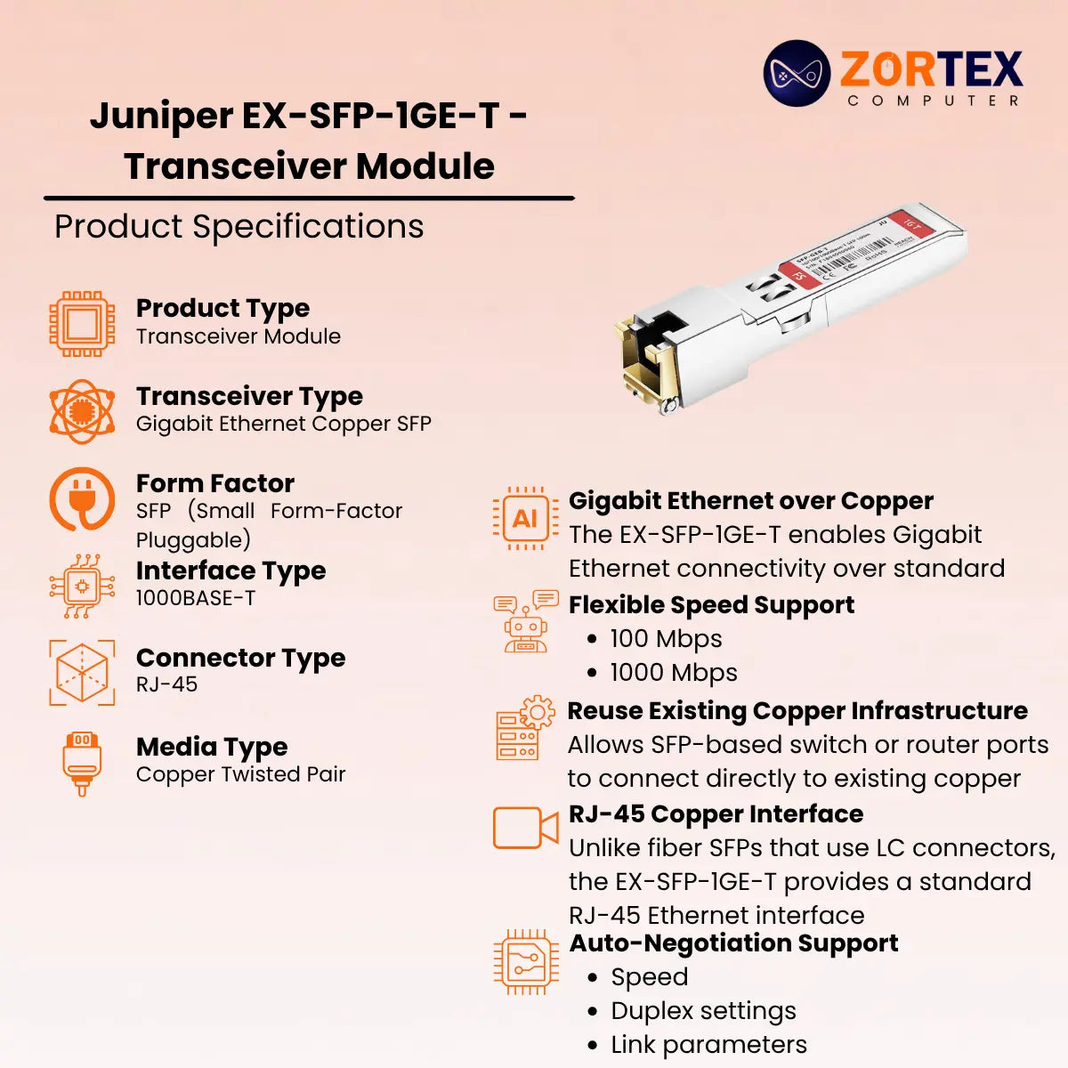 Juniper EX-SFP-1GE-T - Transceiver Module