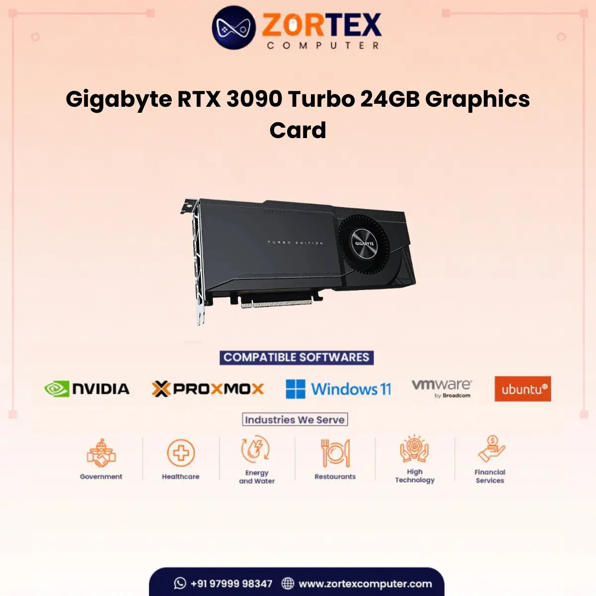 Gigabyte RTX 3090 Turbo 24GB Graphics Card GV-N3090TURBO-24GD