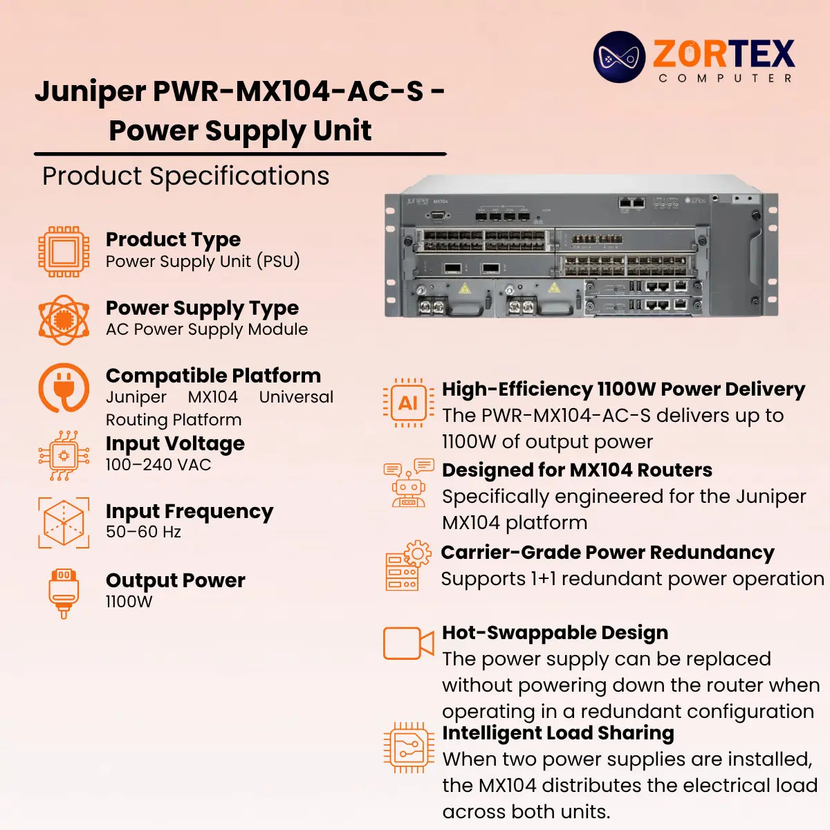 Juniper PWR-MX104-AC-S – AC Power Supply
