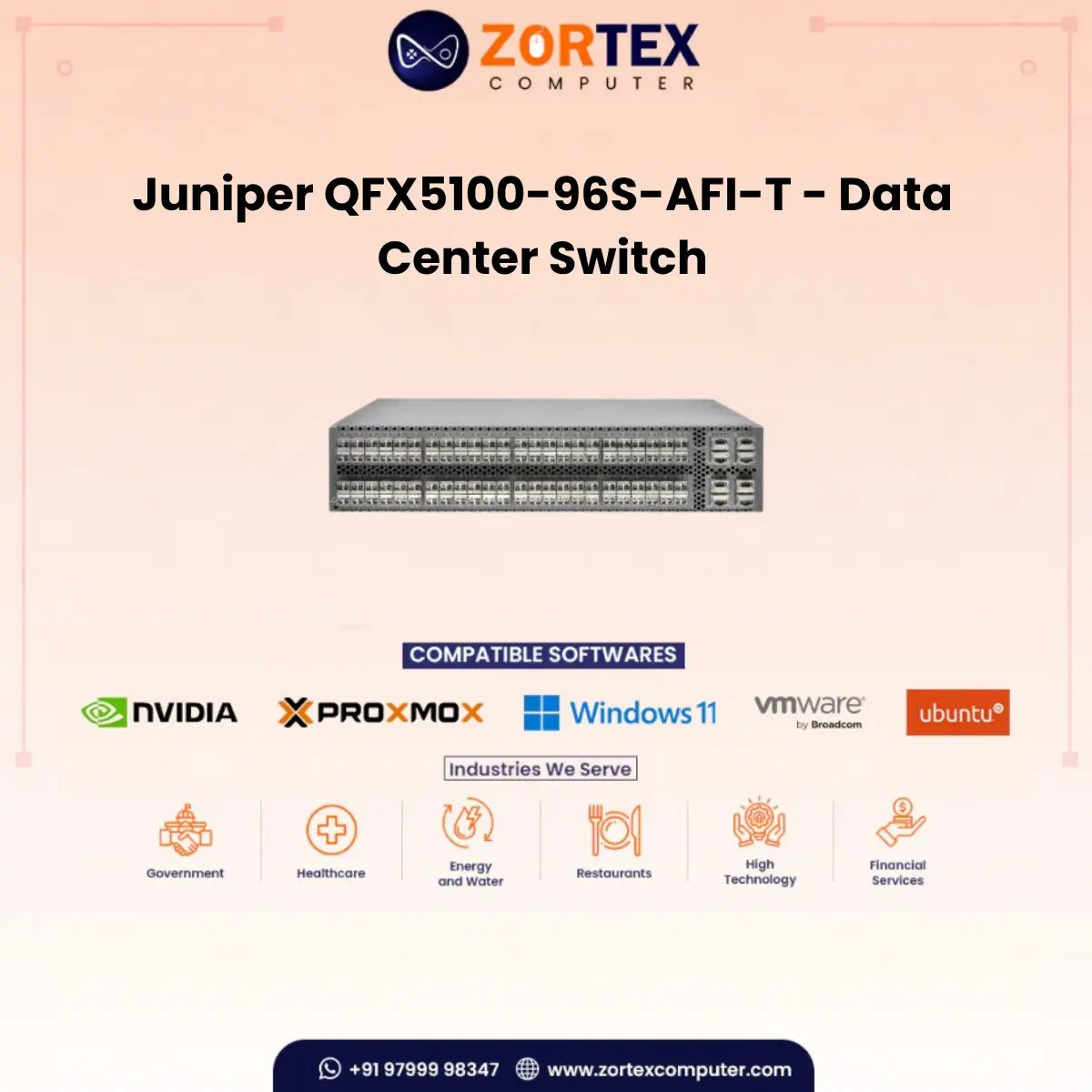 Juniper Qfx5100 96S Afi T Data Center Switch Juniper networking hardware image