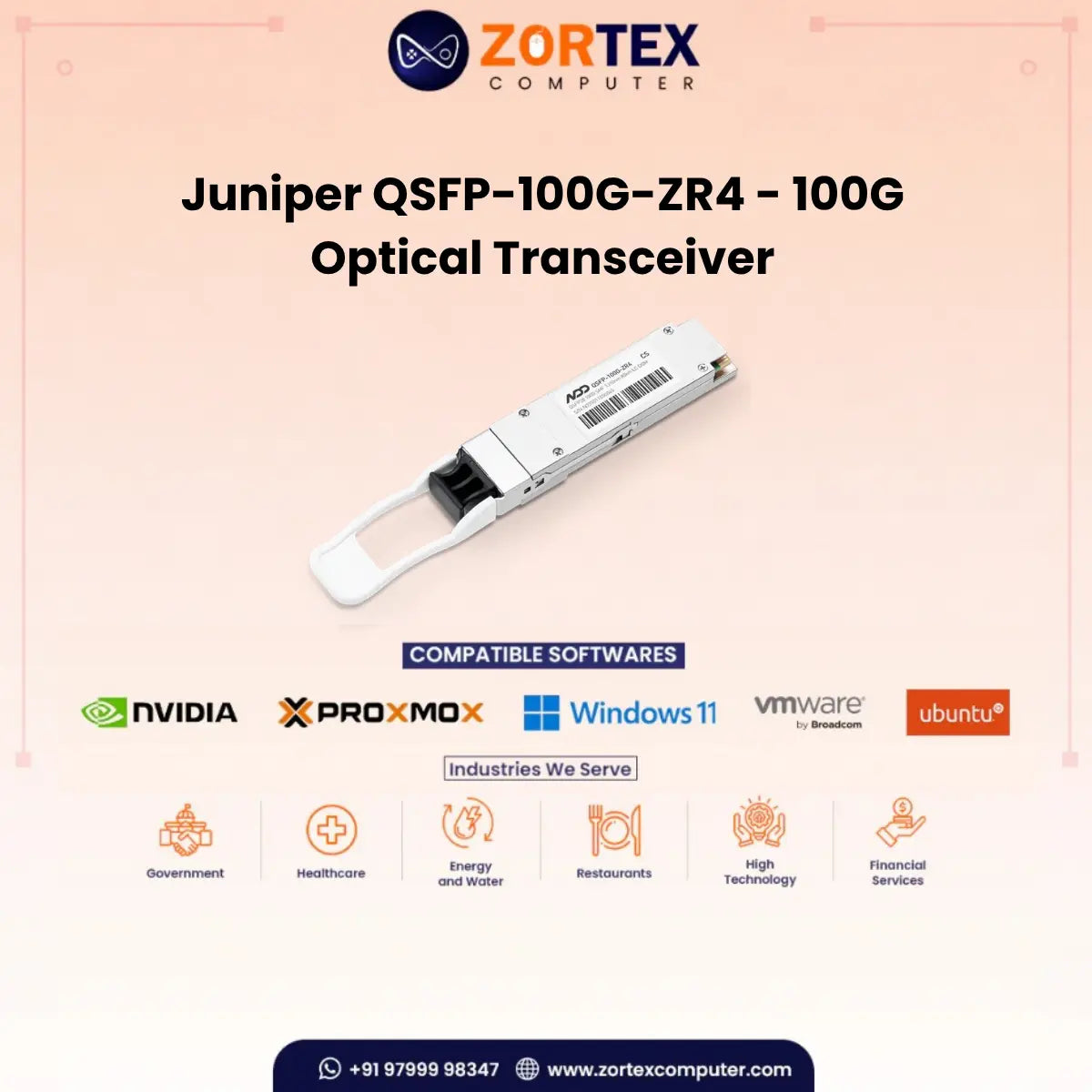 Juniper Qsfp 100G Zr4 100G Optical Transceiver Juniper networking hardware image