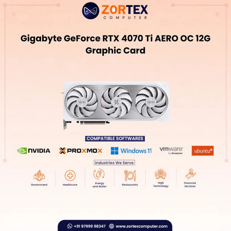 Gigabyte GeForce RTX 4070 Ti AERO OC 12G Graphic Card GV-N407TAERO OC-12GD