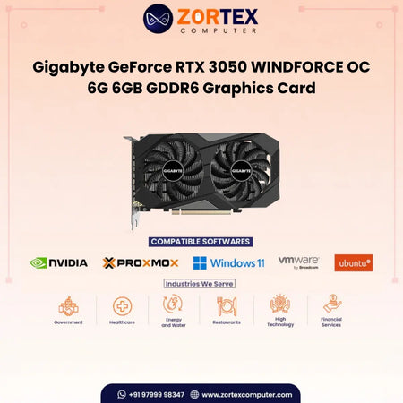 Gigabyte GeForce RTX 3050 WINDFORCE OC 6G 6GB GDDR6 Graphics Card GV-N3050WF2OC-6GD