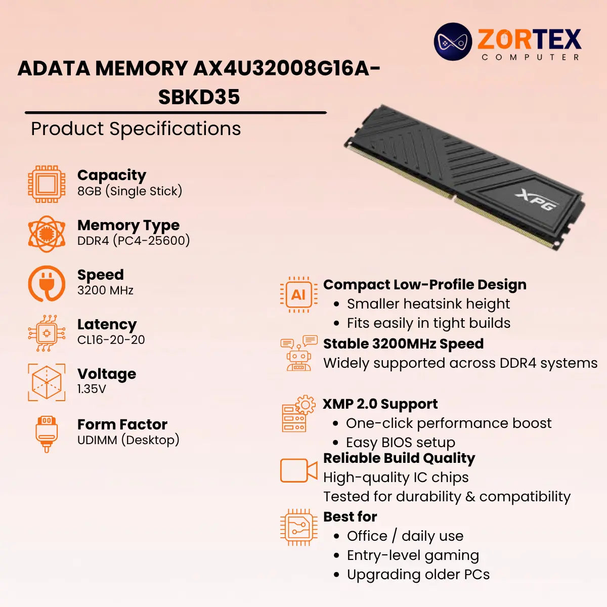 ADATA MEMORY AX4U32008G16A-SBKD35