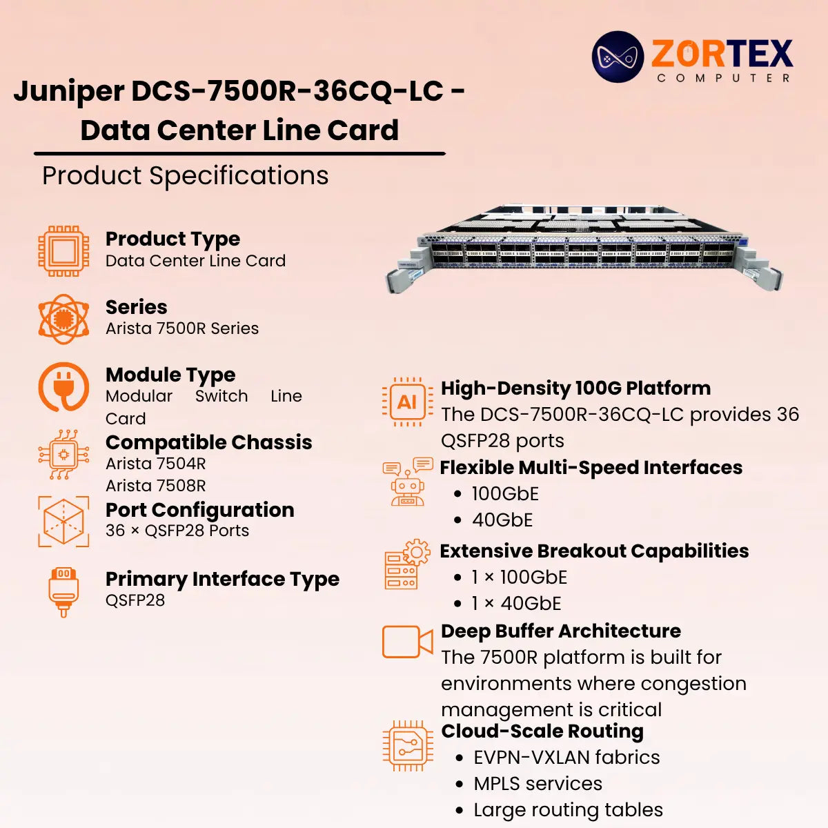 Juniper DCS-7500R-36CQ-LC - Data Center Line Card