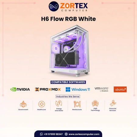 NZXT H6 Flow RGB White PC Case