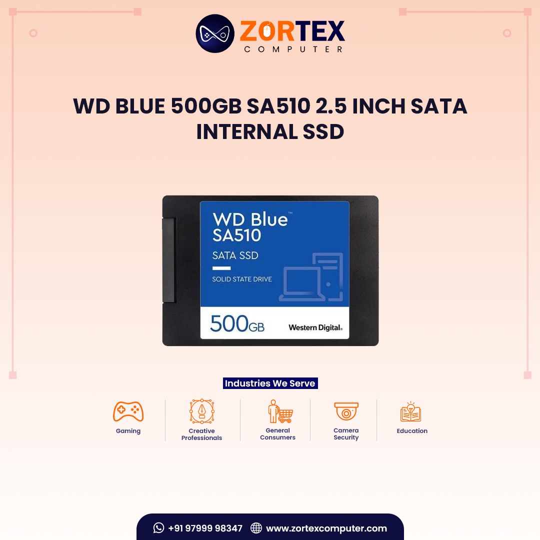 WD Blue 500GB SA510 2.5 Inch SATA Internal SSD
