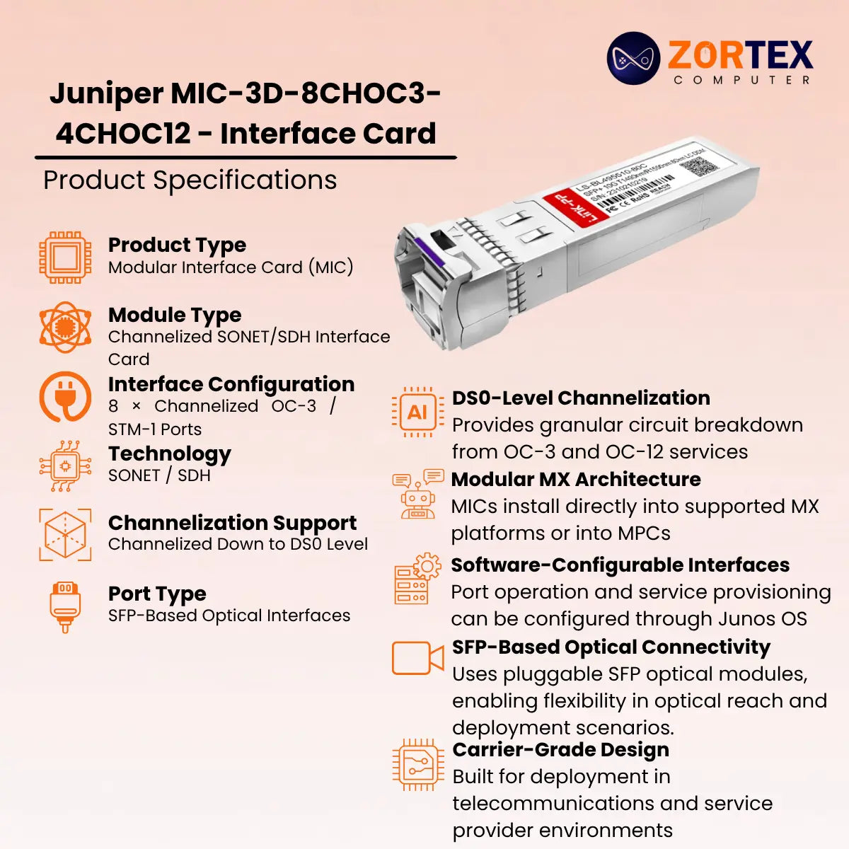 Juniper MIC-3D-8CHOC3-4CHOC12 - Interface Card