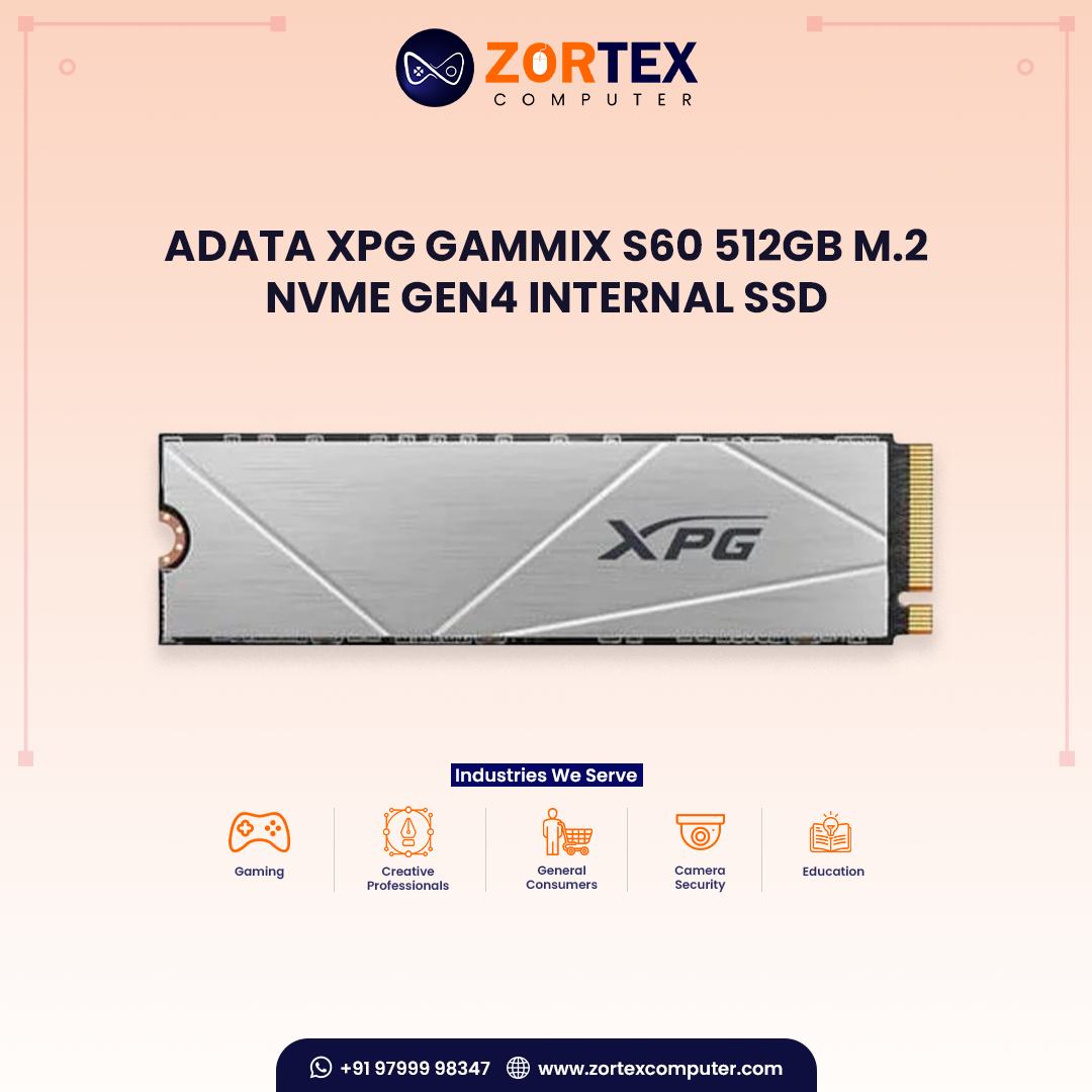 Adata XPG Gammix S60 512GB M.2 NVMe Gen4 Internal SSD