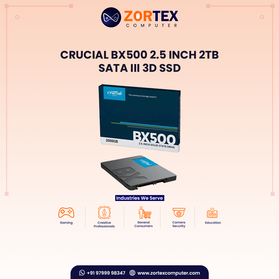 Crucial BX500 2.5 inch 2TB SATA III 3D SSD