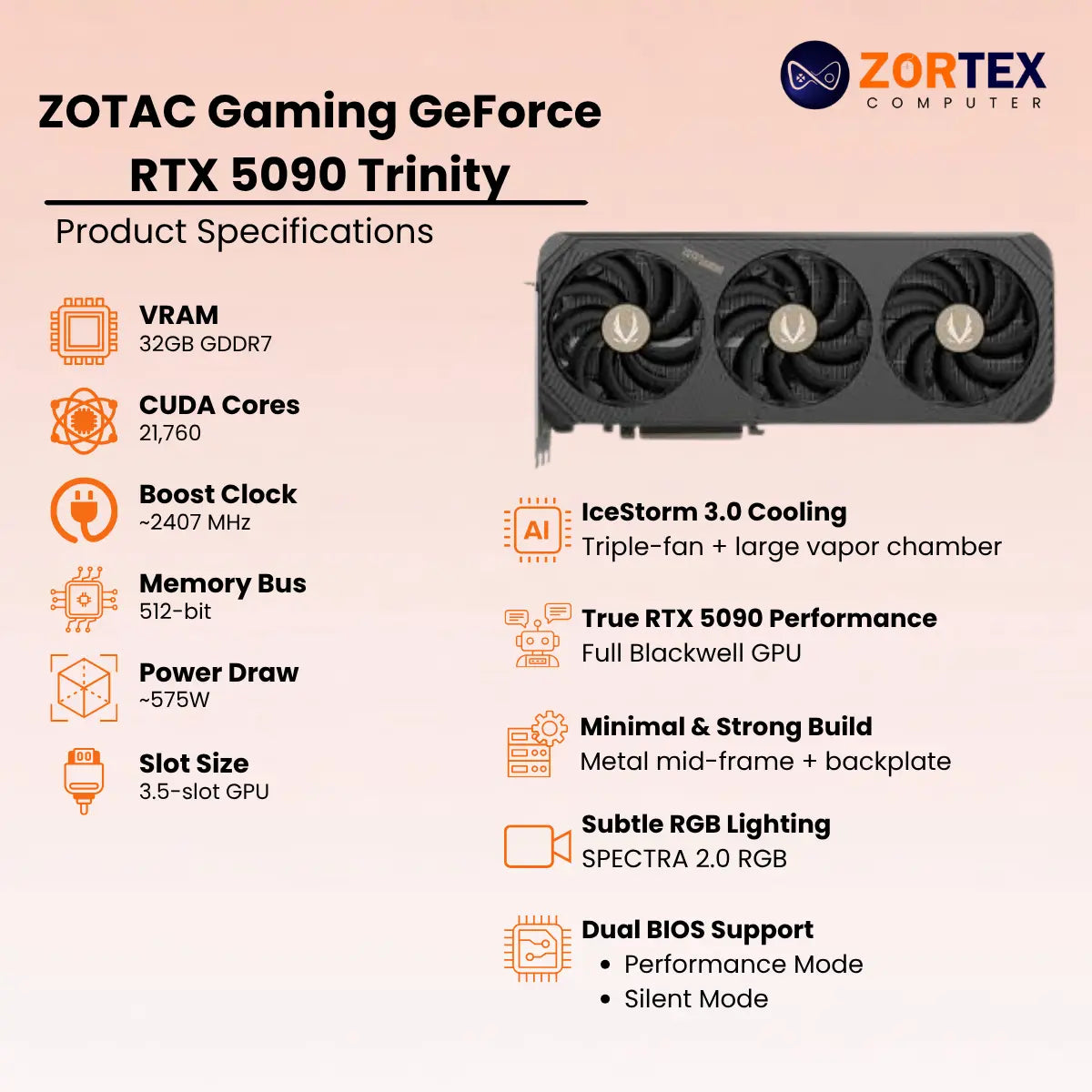 ZOTAC Gaming GeForce RTX 5090 Trinity
