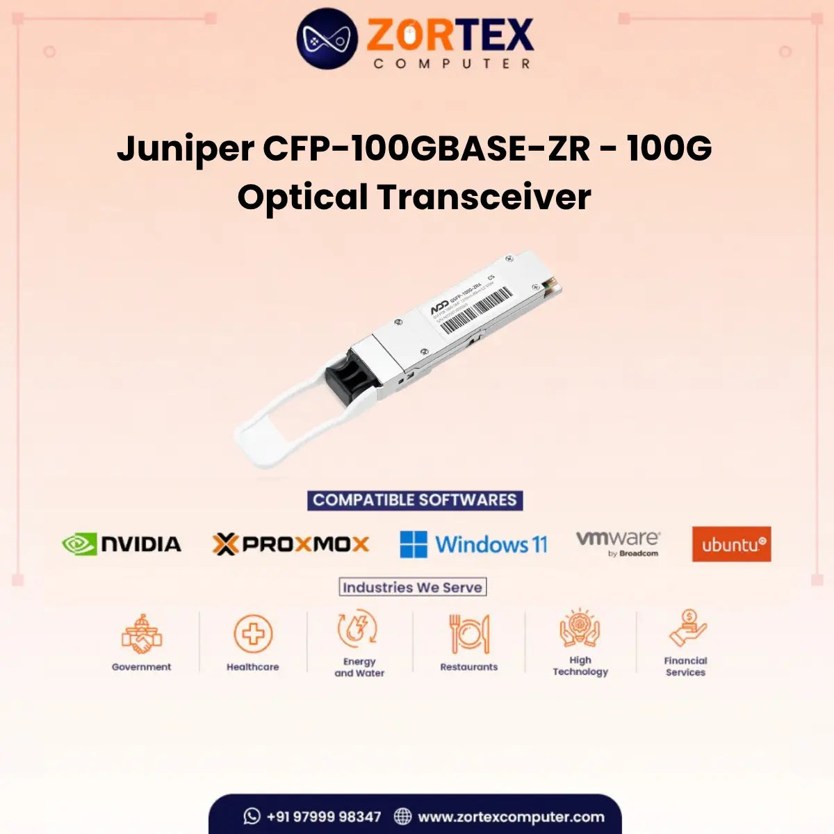 Juniper CFP-100G BASE-ZR - 100G Optical Transceiver