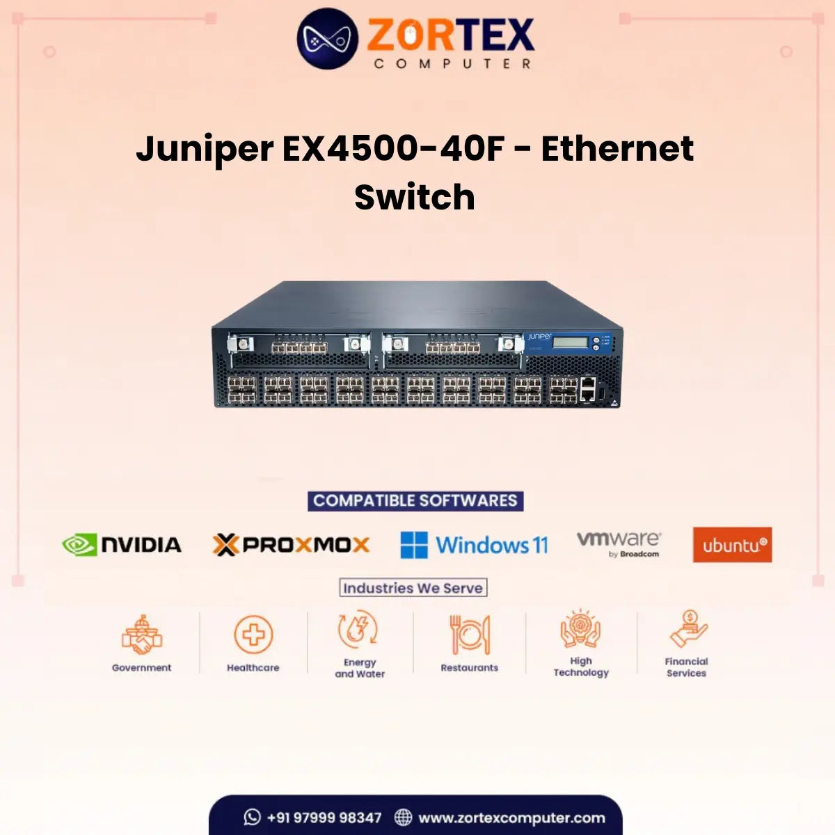 Juniper Ex4500 40F Ethernet Switch Juniper networking hardware image