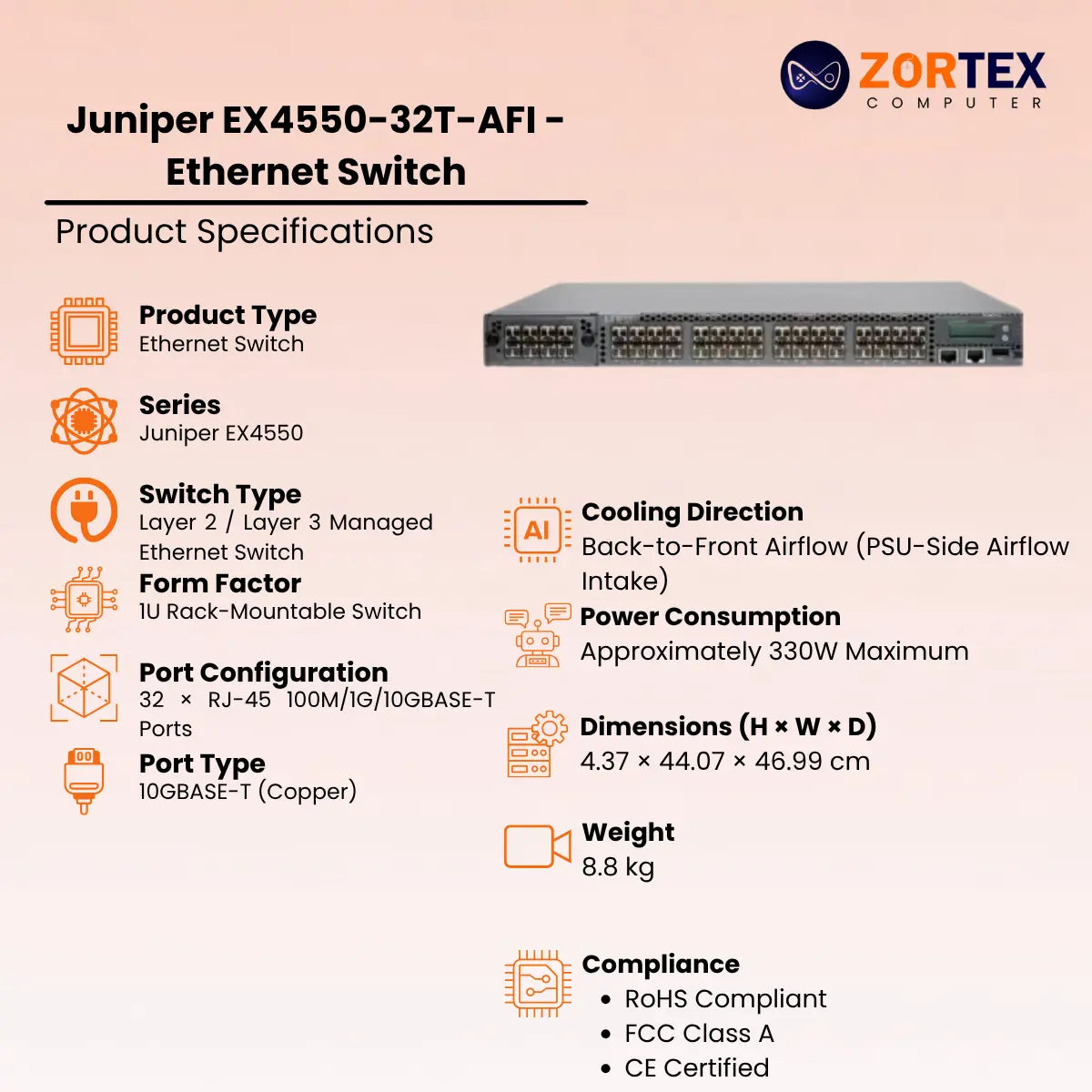 Juniper EX4550-32T-AFI - Ethernet Switch