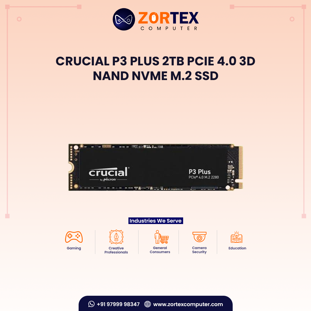 Crucial P3 Plus 2TB PCIe 4.0 3D NAND NVMe M.2 SSD