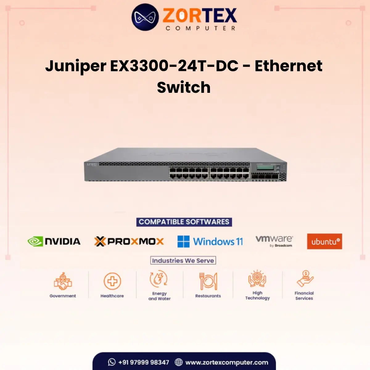 Juniper Ex3300 24T Dc Ethernet Switch Juniper networking hardware image