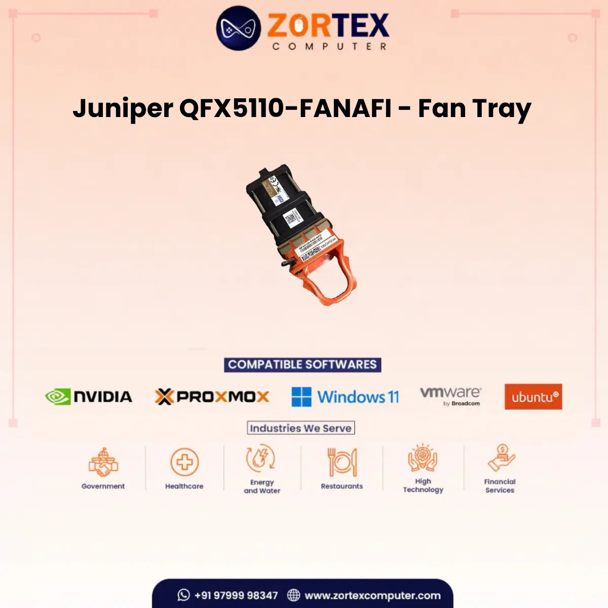Juniper Qfx5110 Fanafi Fan Module Fan Tray Juniper networking hardware image