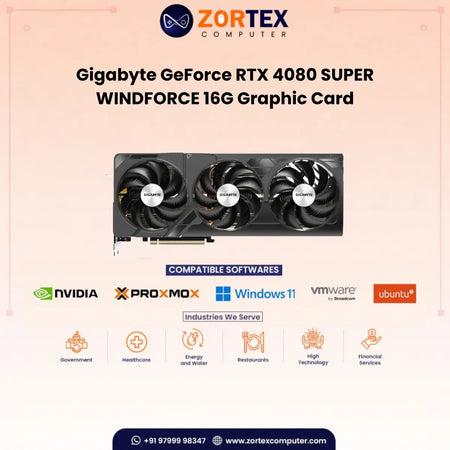 Gigabyte GeForce RTX 4080 SUPER WINDFORCE 16G Graphic Card GV-N408SWF3-16GD