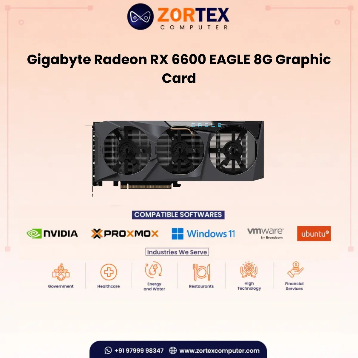 Gigabyte Radeon RX 6600 EAGLE 8G Graphic Card GV-R66EAGLE-8GD