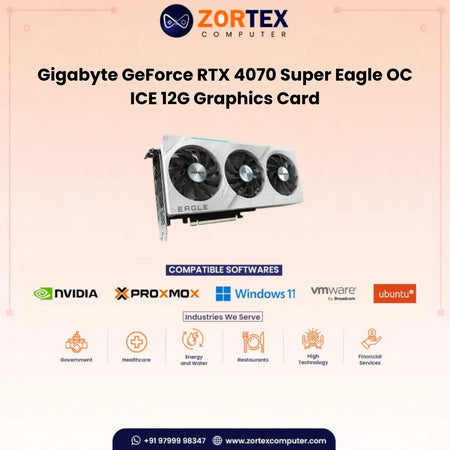 GIGABYTE GeForce RTX 4070 Super Eagle OC ICE 12G Graphics Card GV-N407SEAGLEOC ICE-12GD