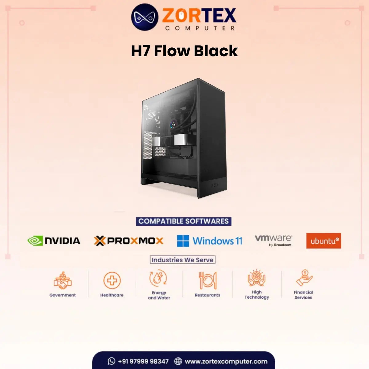 NZXT H7 Flow Black PC Case