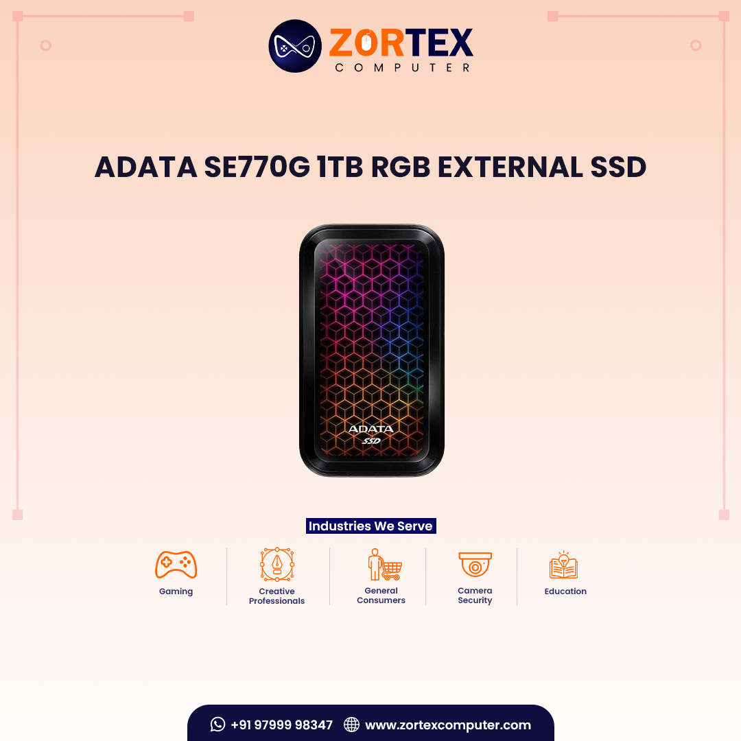 ADATA SE770G 1TB RGB External SSD