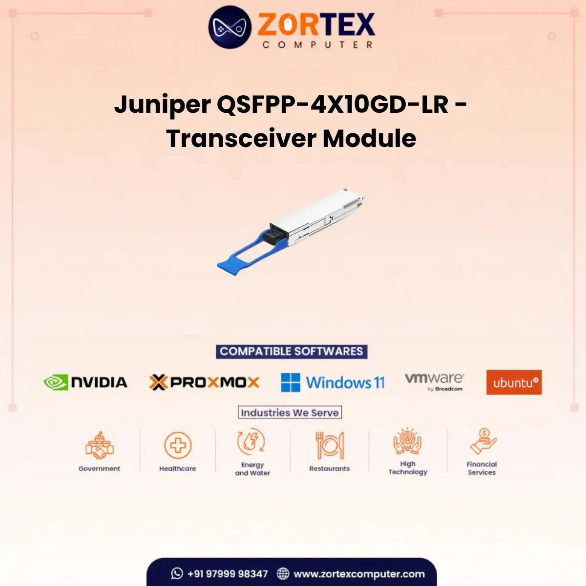 Qsfpp 4X10Gd Lr Transceiver Module Juniper networking hardware image