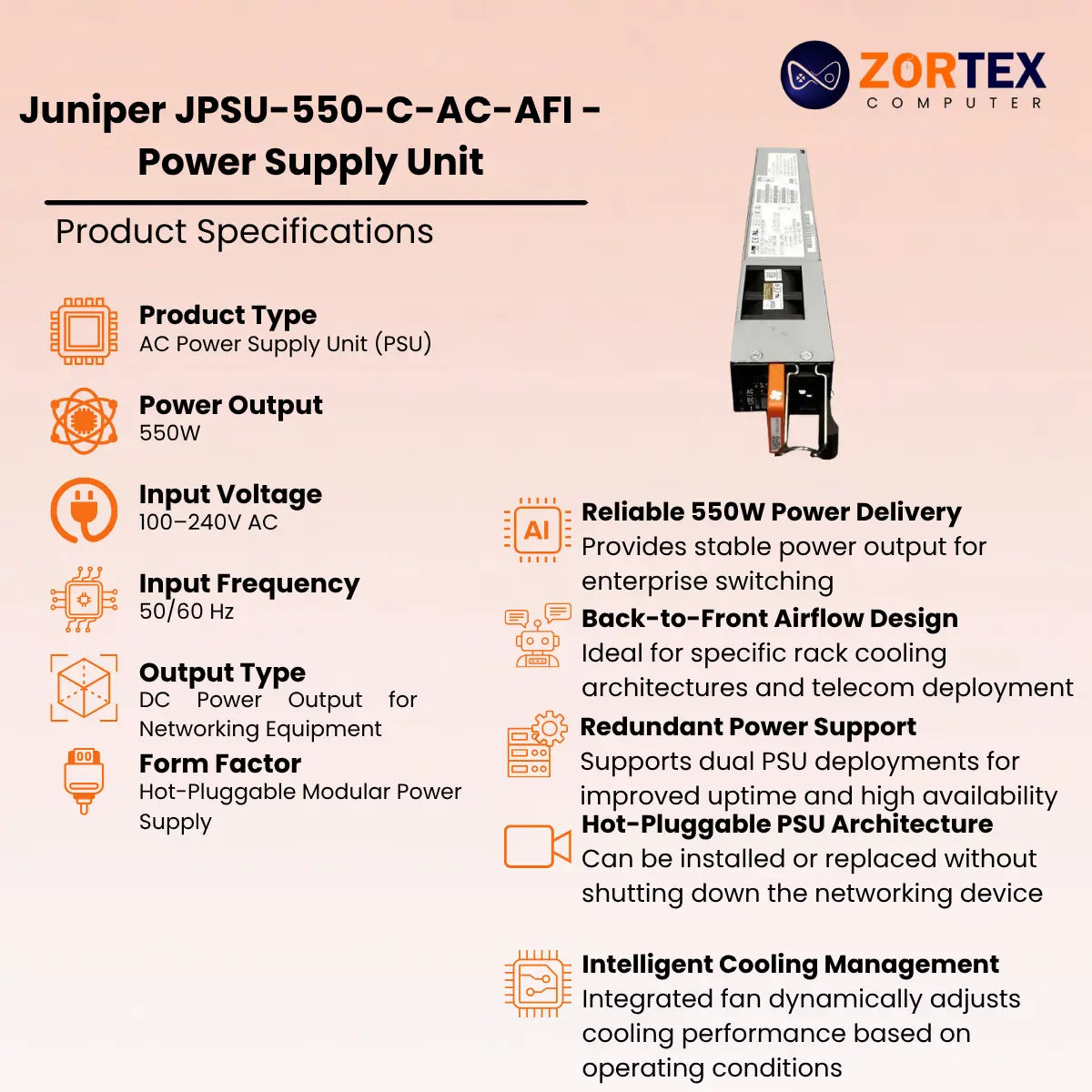 Juniper JPSU-550-C-DC-AFI – DC Power Supply
