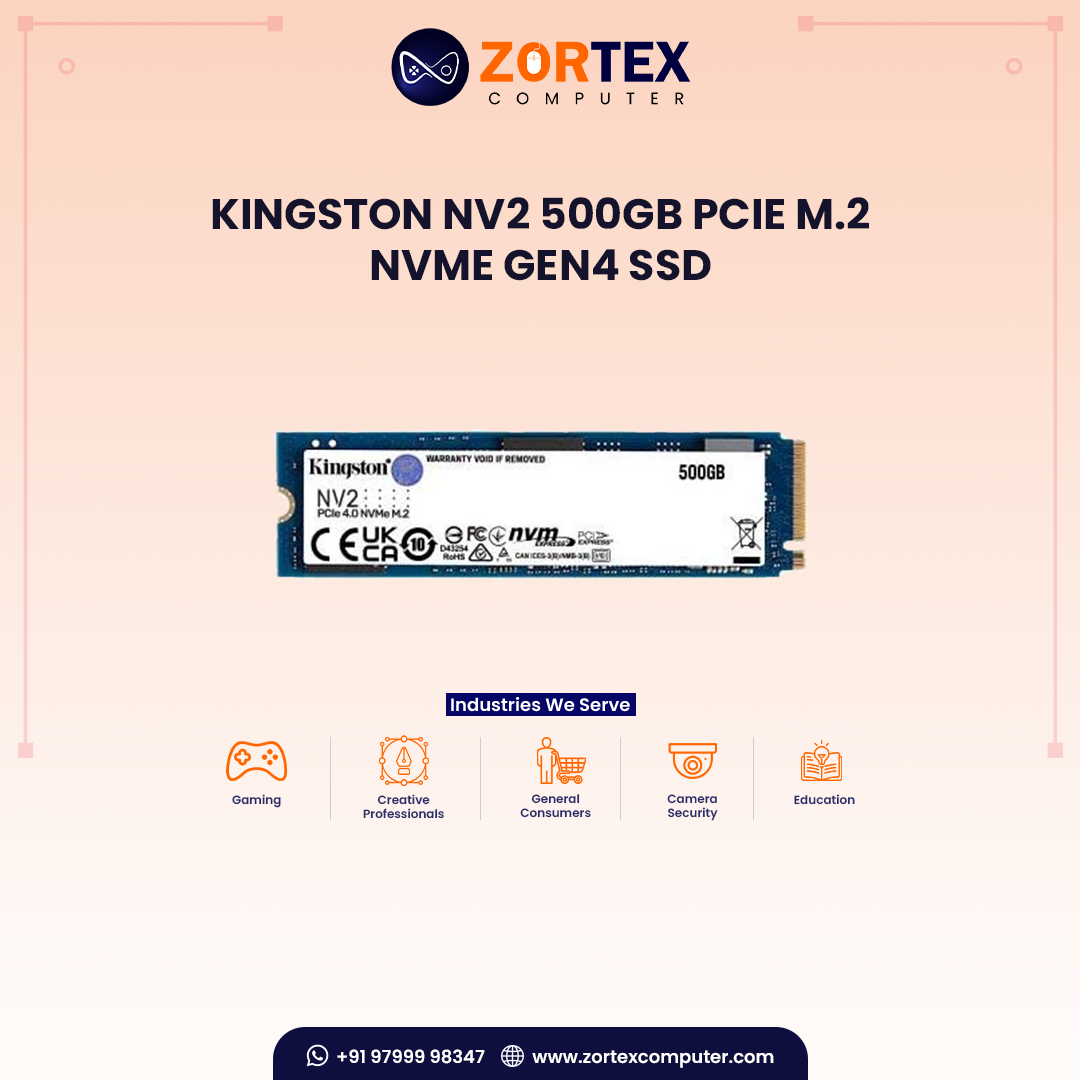 Kingston NV2 500GB PCIe M.2 NVMe Gen4 SSD