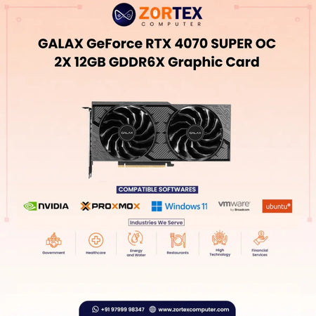 Galax RTX 4070 Super (1-Click OC) 2X V2 12GB Graphics Card 47SOM7MDABCD