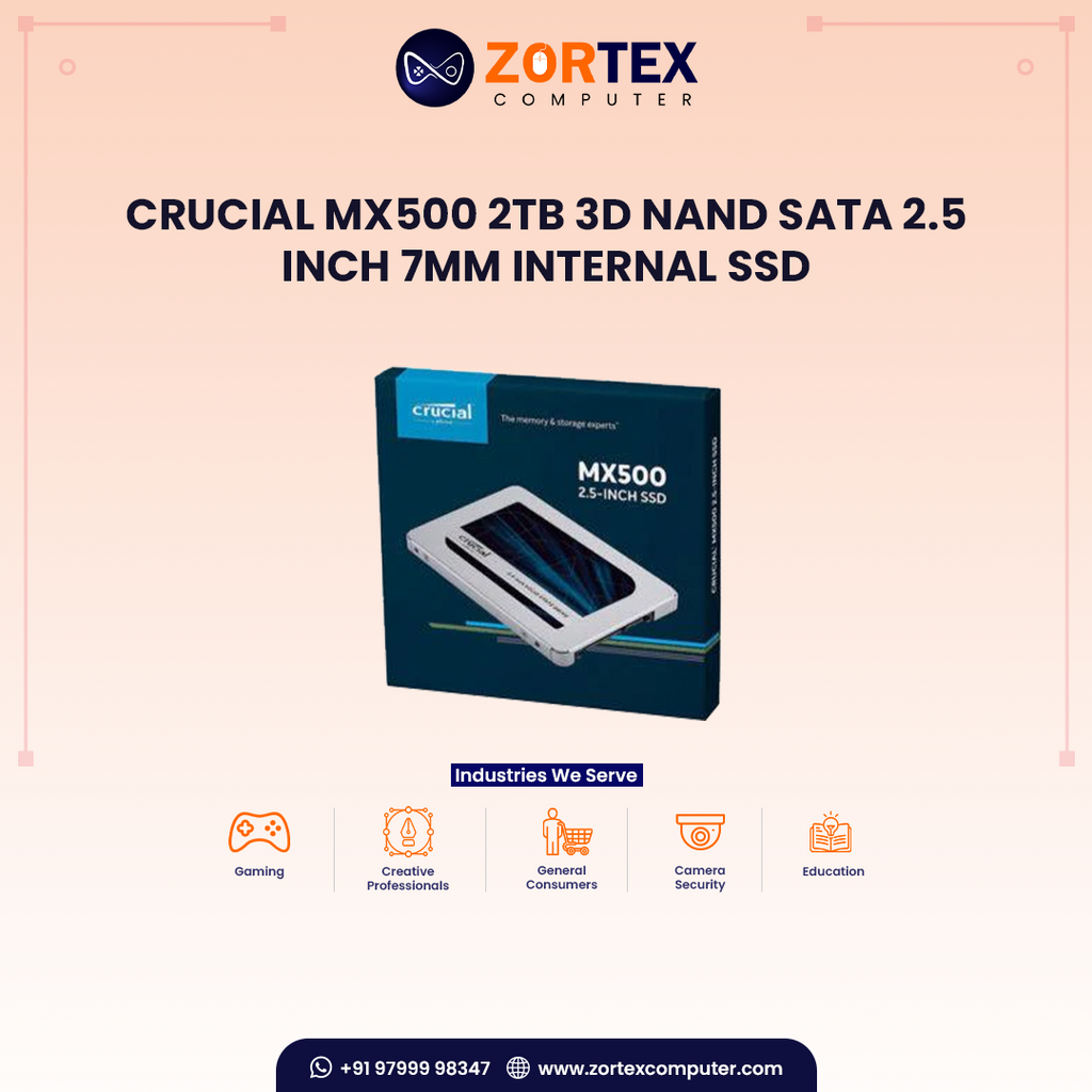 Crucial MX500 2TB 3D NAND SATA 2.5 inch 7mm Internal SSD