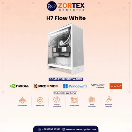 NZXT H7 Flow White PC Case