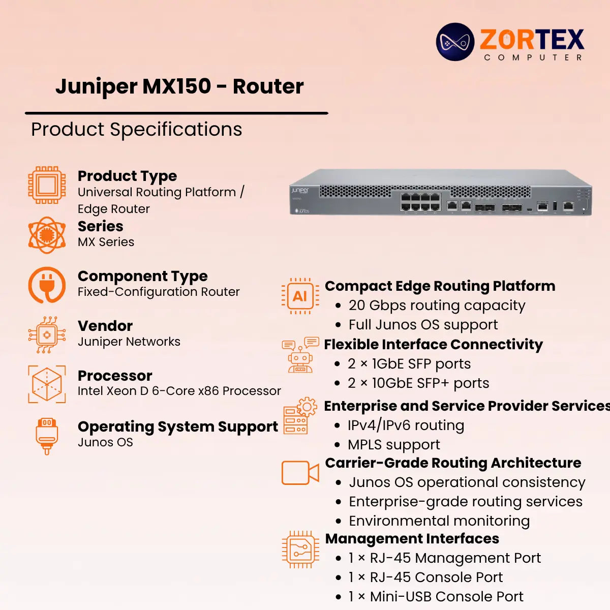 Juniper Mx150 Universal Edge Router Juniper networking hardware image 2