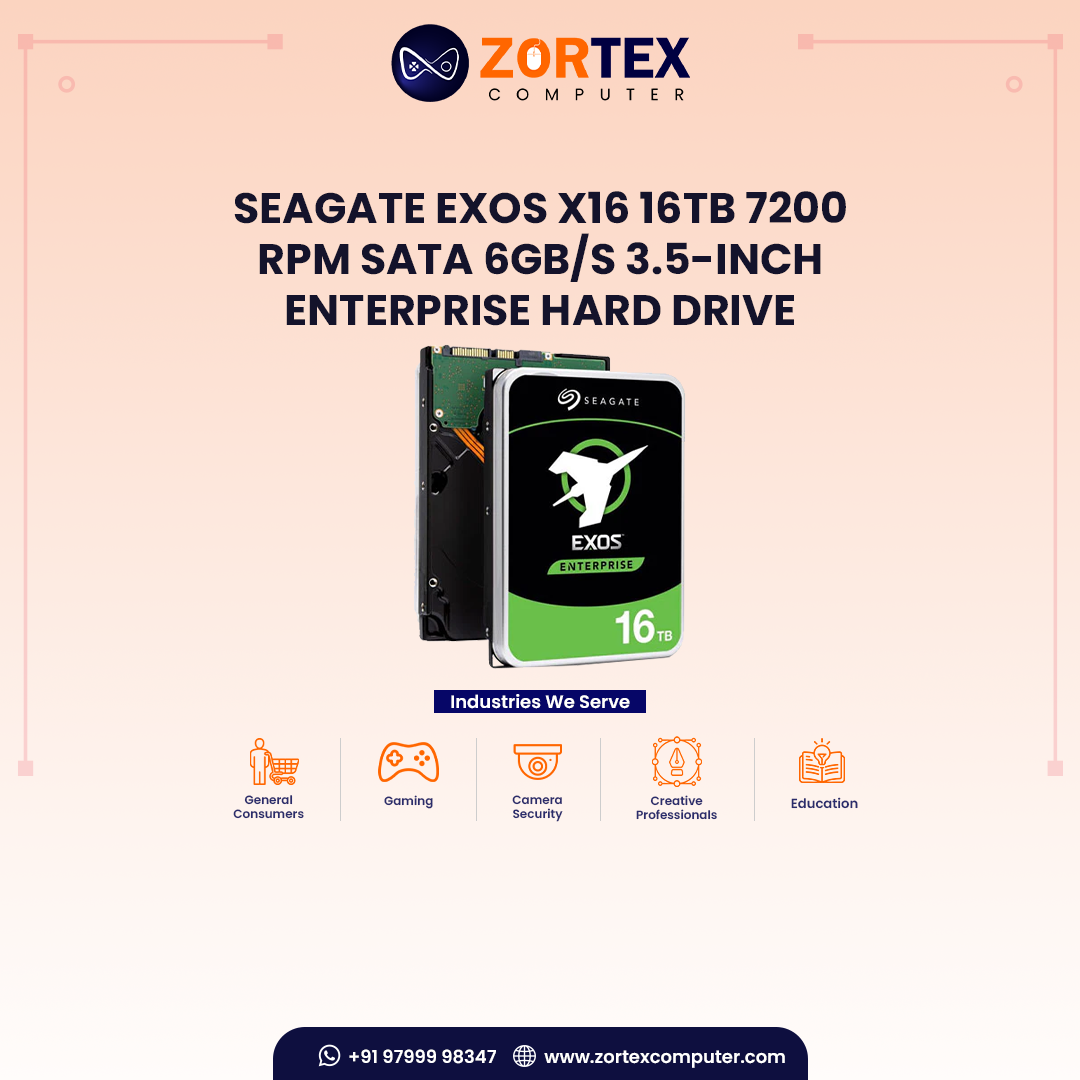 Seagate Exos X16 16TB 7200 RPM SATA 6Gb/s 3.5-Inch Enterprise Hard Drive