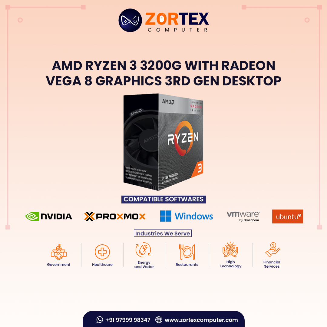 AMD Ryzen 3 3200G with Radeon Vega 8 Graphics 3rd Gen Desktop Processor