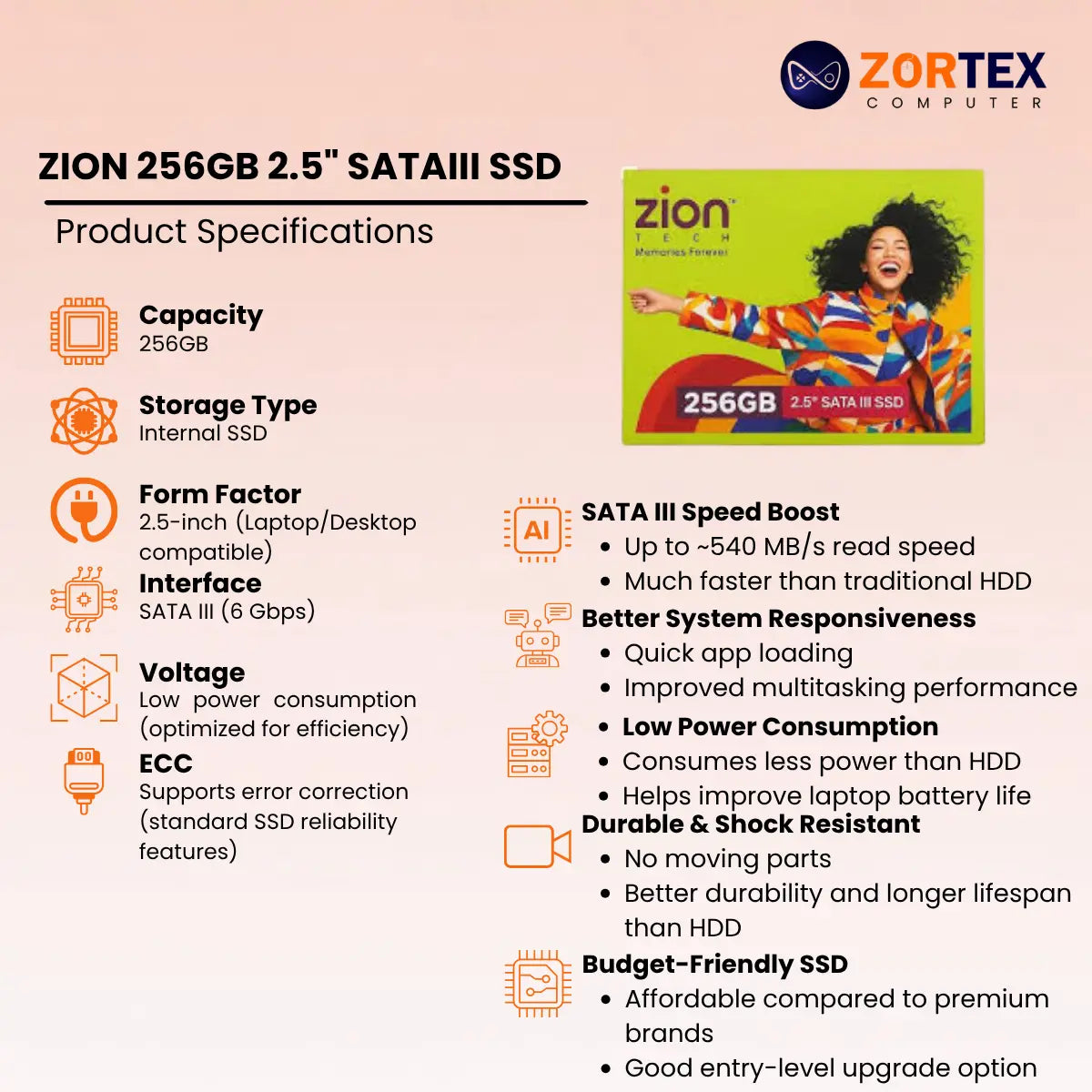 ZION 256GB 2.5" SATAIII SSD
