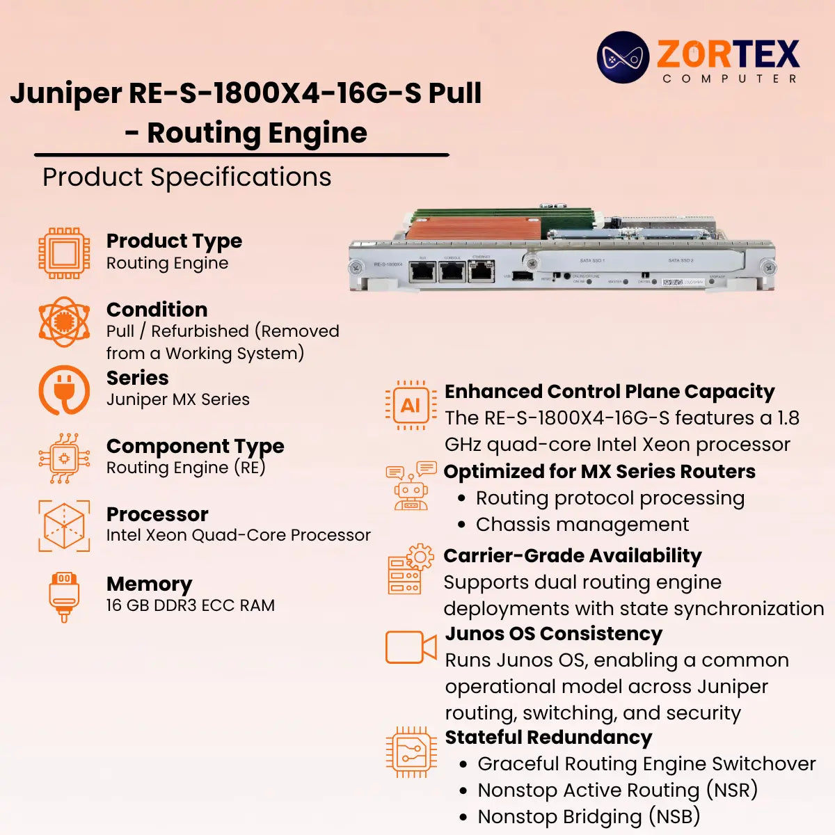 Re S 1800X4 16G S Pull Routing Engine Juniper networking hardware image  2