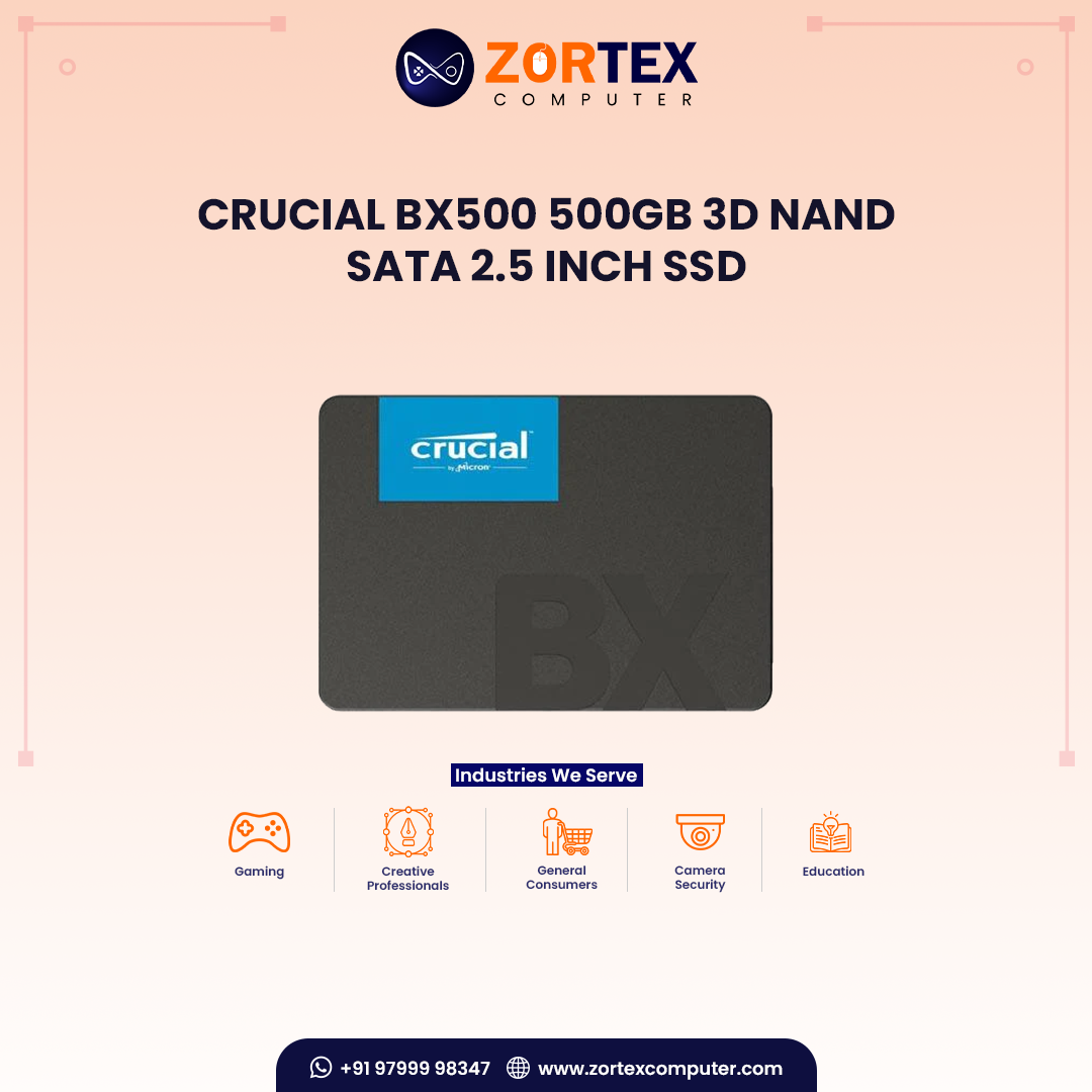 Crucial BX500 500GB 3D NAND SATA 2.5 inch SSD