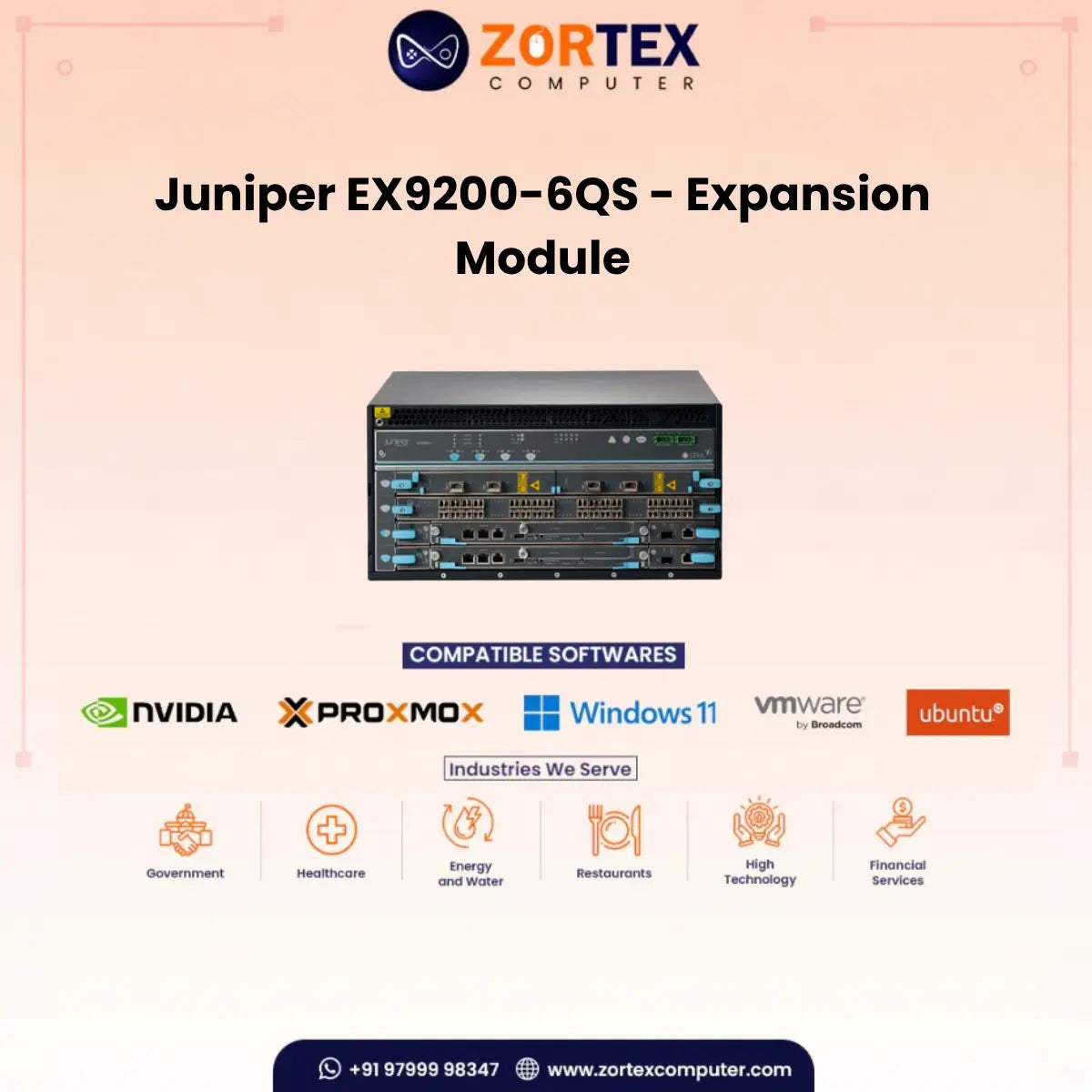 Ex9200 6Qs Expansion Module Juniper networking hardware image