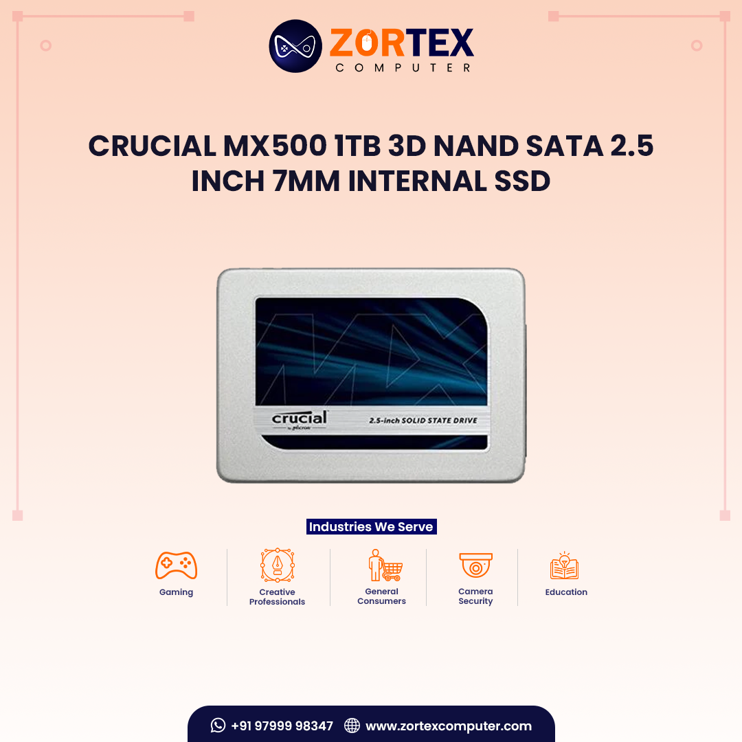 Crucial MX500 1TB 3D NAND SATA 2.5 inch 7mm Internal SSD