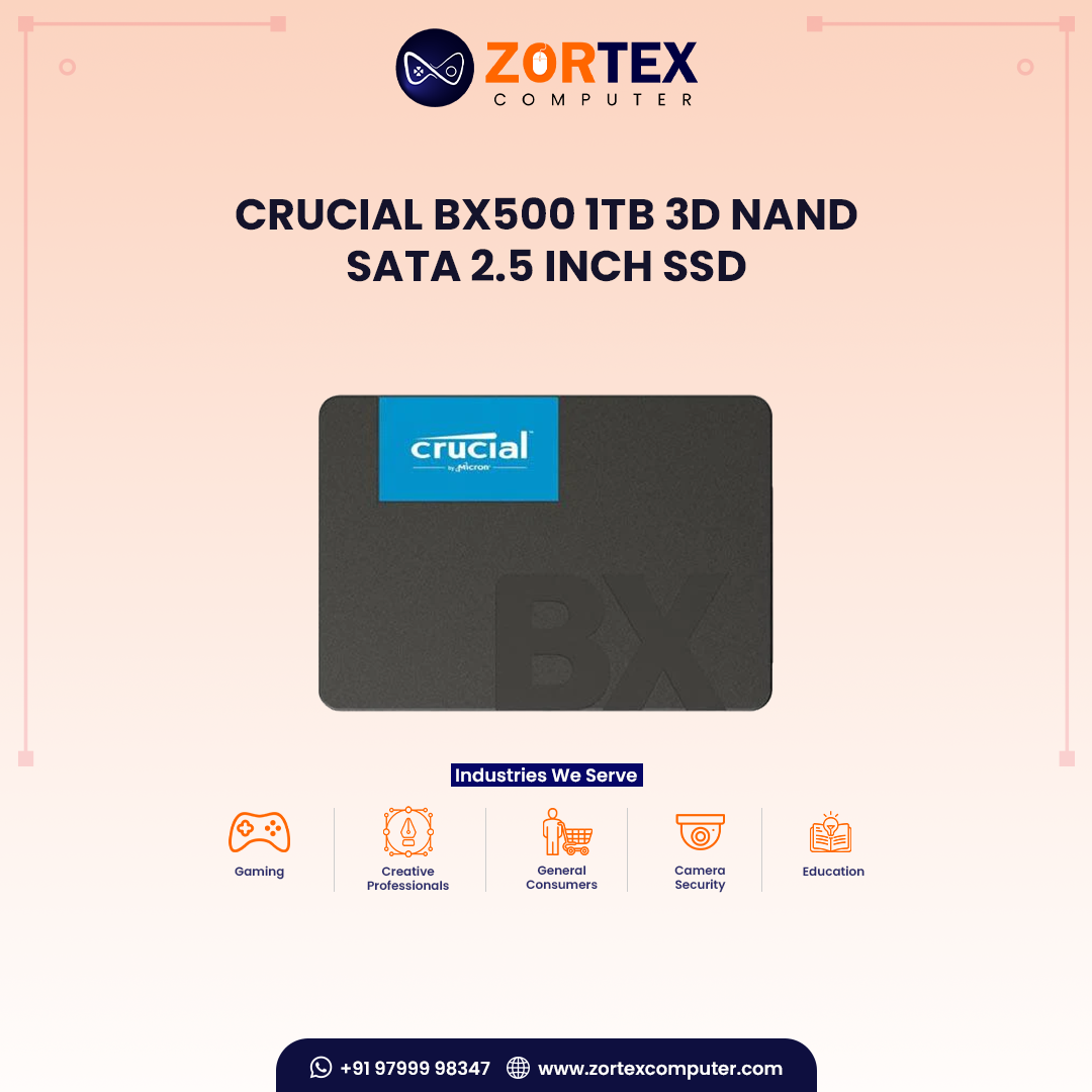 Crucial BX500 1TB 3D NAND SATA 2.5 inch SSD