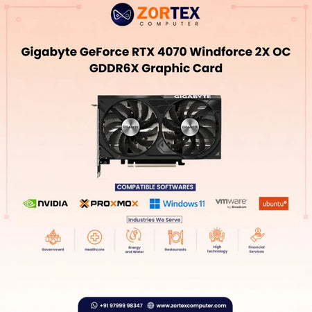 Gigabyte GeForce RTX 4070 Windforce 2X OC GDDR6X Graphic Card GV-N4070WF2OC-12GD