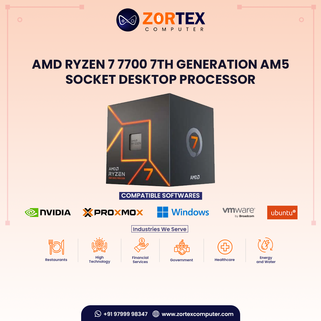 AMD Ryzen 7 7700 7th Generation AM5 Socket Desktop Processor