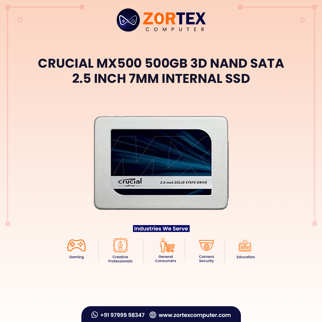 Crucial MX500 500GB 3D NAND SATA 2.5 inch 7mm Internal SSD